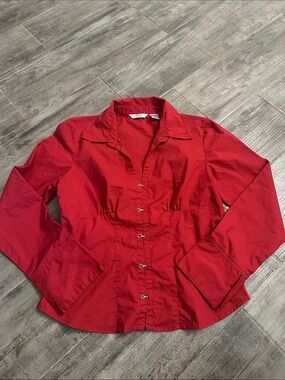 QUIZZ STRETCH WOMEN'S  RED BLOUSE SIZE Large